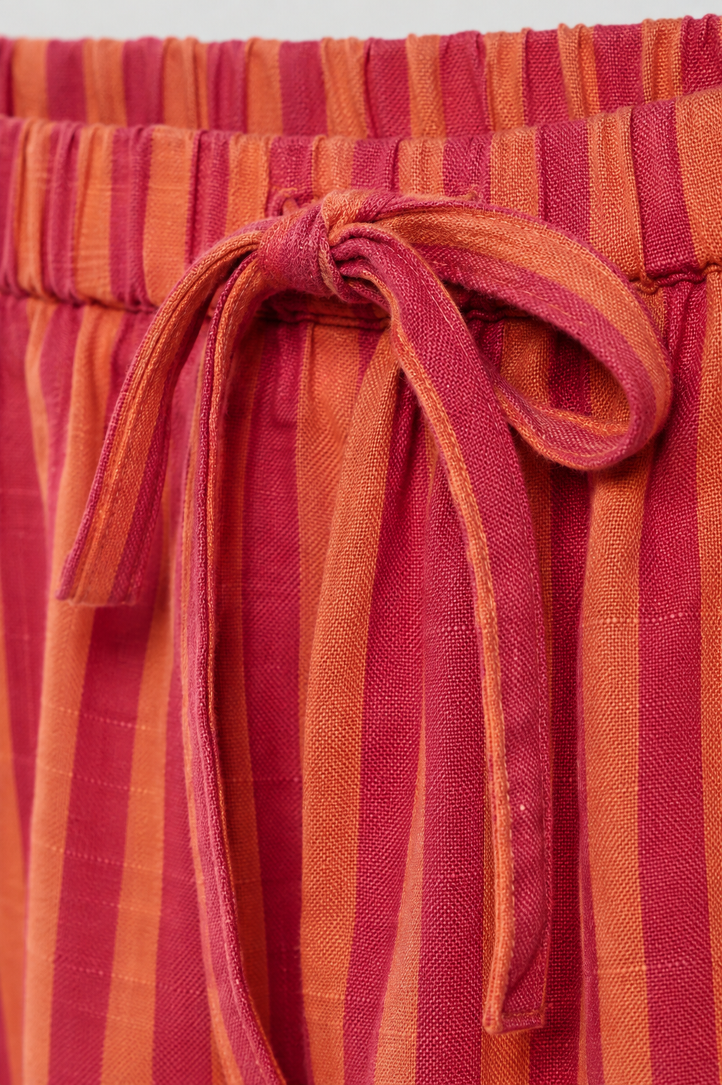 Sunset Striped Linen Wide-Leg Pants