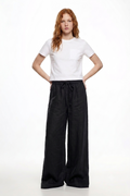 Black Linen Wide-Leg Pants